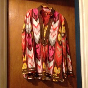 Tory Burch Ikat Print Tunic Boho Top